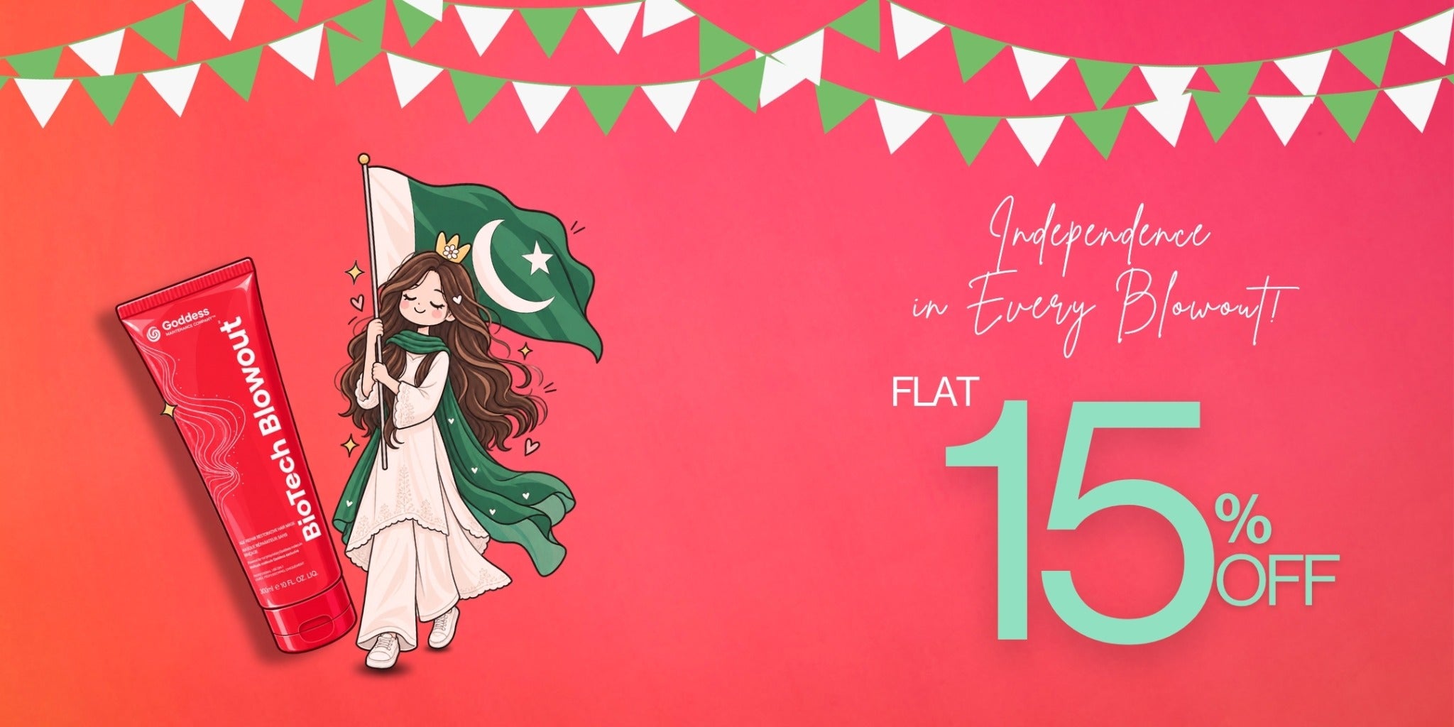 Goddess Independence Day Flat 15% Off banner